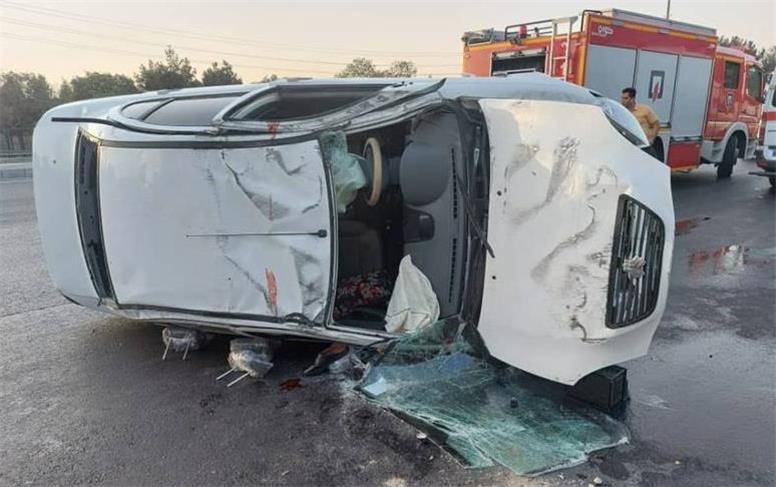 واژگونی مرگبار خودروی سواری در جنوب تهران/ جان باختن راننده ۵۵ ساله