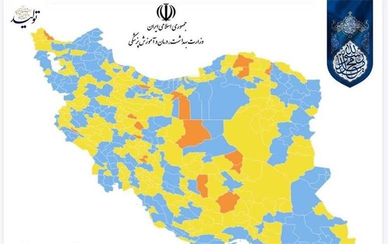 آخرین نقشه کرونایی استان کردستان: فقط دو شهر زرد