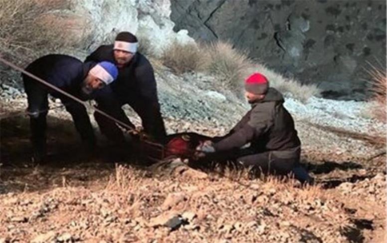 سقوط یک دستگاه خودروی سواری به داخل دره