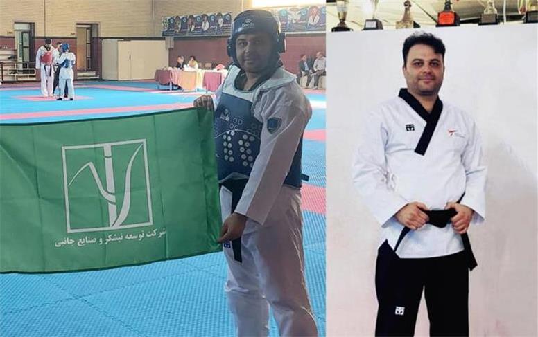 پرچم نیشکر بر فراز سکوی قهرمانی تکواندو