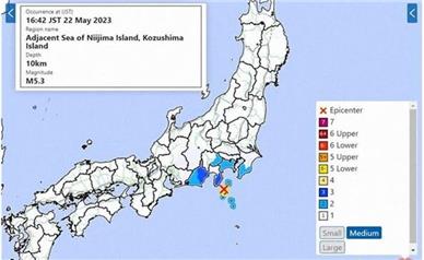 وقوع زلزله ۵.۳ ریشتری در جزایر جنوب توکیو